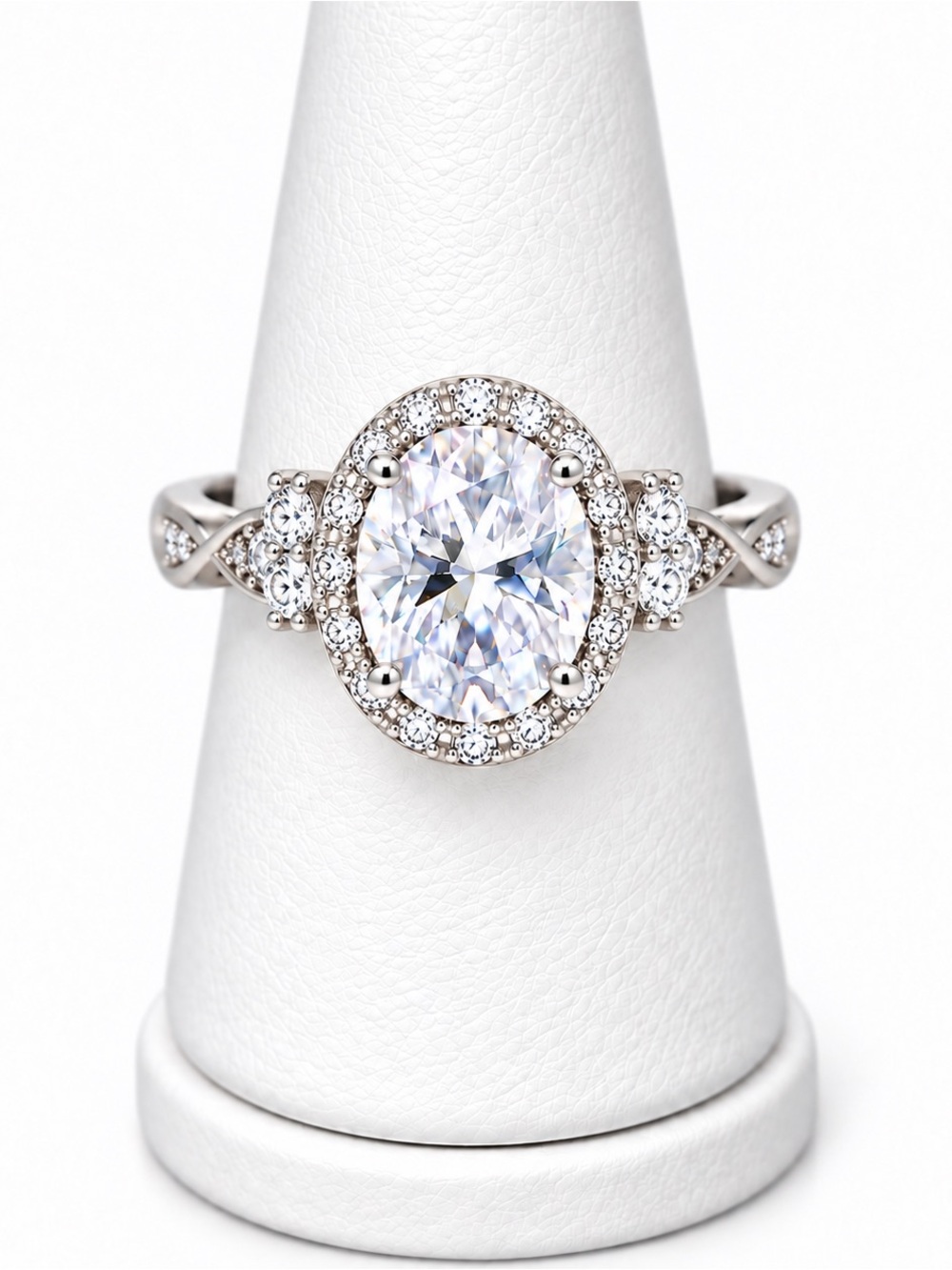 Oval crystal ring size 7.75
